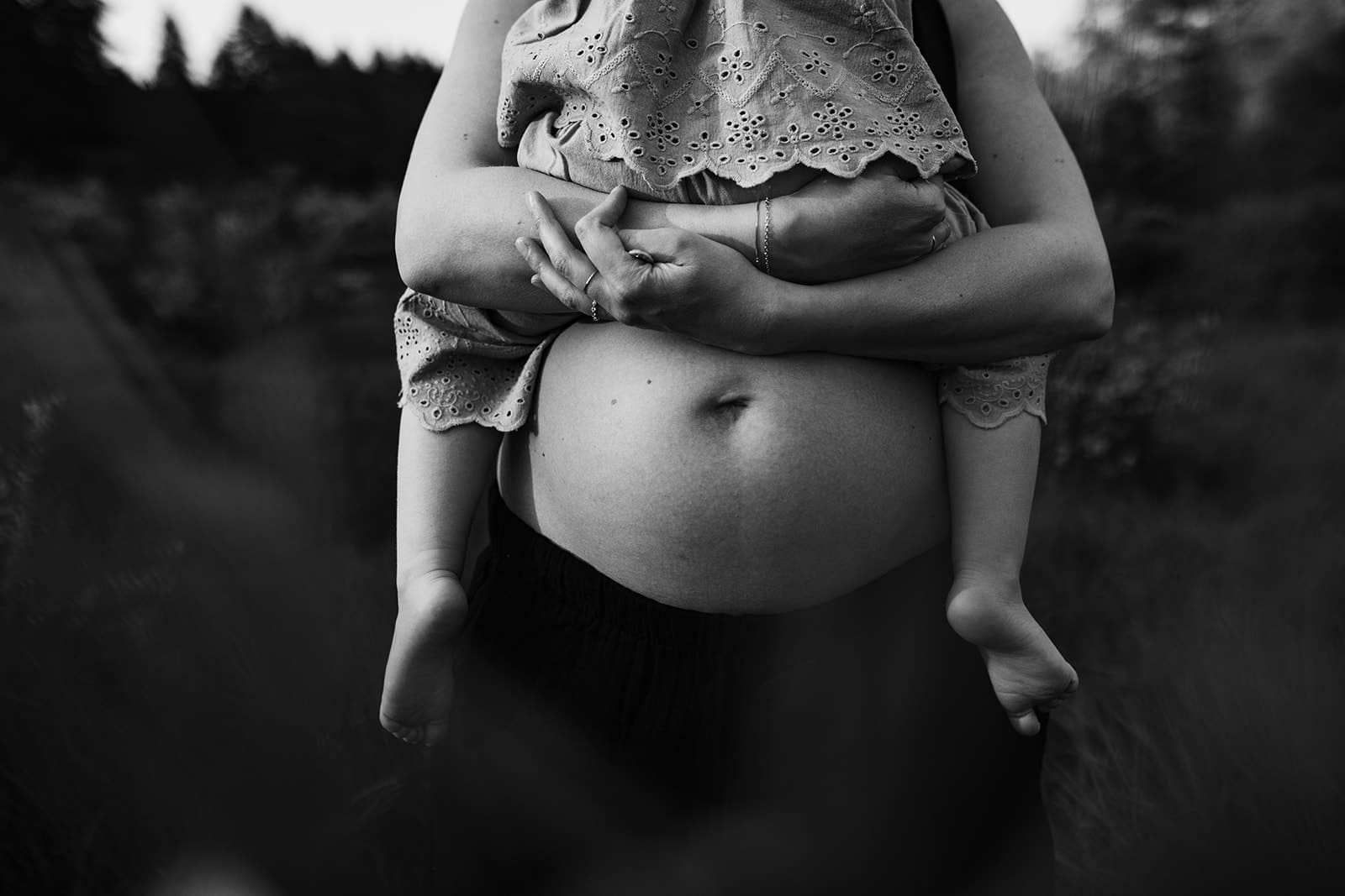 Mom and daughter exploring a park during Maternity leave in Victoria, BC